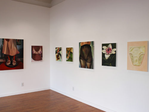 Paintings by Hannah Lee on display at Spellerberg Projects gallery.