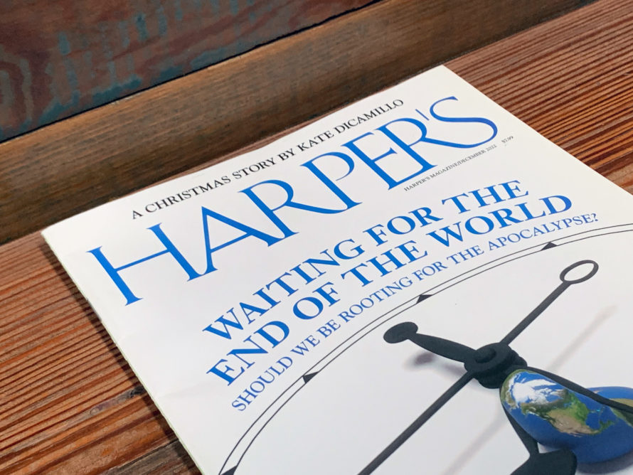 The cover of Harper's Magazine, December 2022 issue