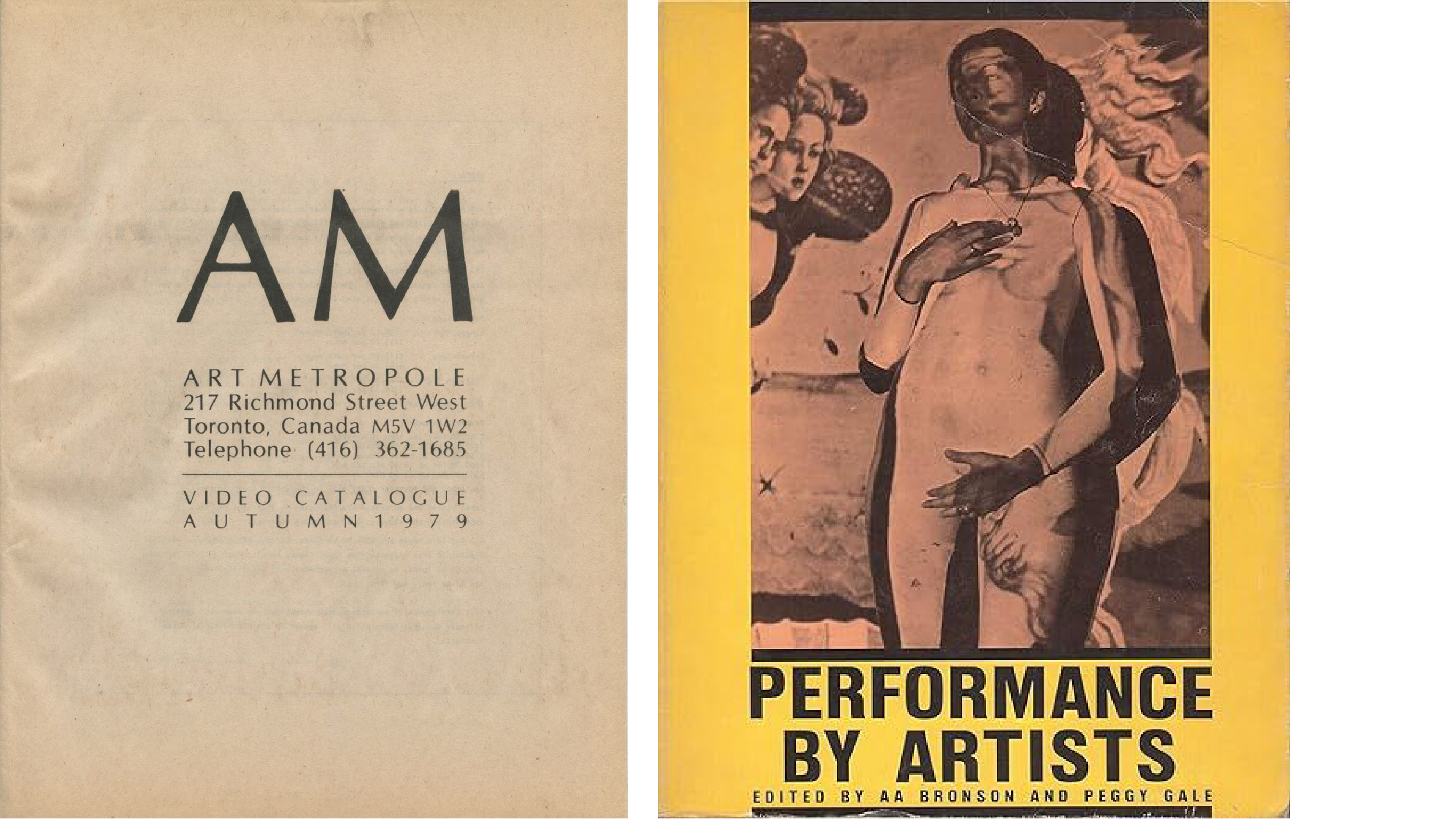 Cover of Art Metropole Video Catalogue; Cover of Performance by Artists book